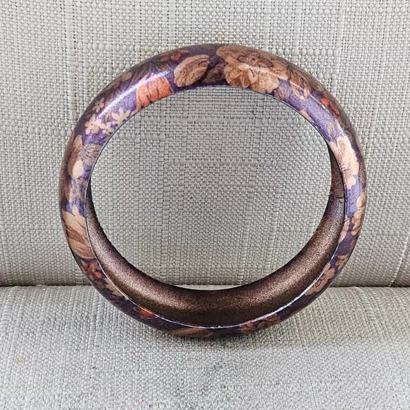 Fashion Wrist Band Cuff Band Bangle Style Bracelet Purple Tone Wrist Jewelry - Picture 6 of 10